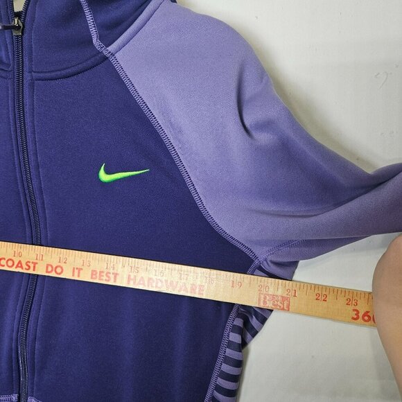 Nike Therma-Fit Bright Lime Green Purple Full-Zip Hoodie Bright Colorful‎ Warm L - Picture 7 of 8